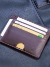 Brown Leather Fall Minimalist Smart Slim Wallet
