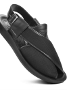 Men Black Synthetic leather Peshawari Sandals