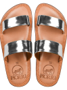Women’s Silver Natural Leather Slide