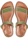 Women’s Green Natural Leather Flat Slide