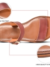 Women’s Natural Leather Flat Slide