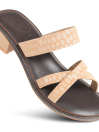 Women’s Beige Strappy Natural Leather Heeled Sandals