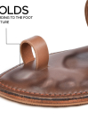 Women’s Brown Split Toe Natural Leather Slide