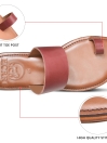 Women’s Maroon Split Toe Natural Leather Slide