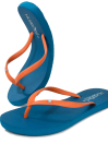 Women's Turquoise/Orange Flip flops Slippers