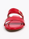 Women Red Strappy Flats Slip Ons