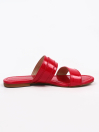 Women Red Strappy Flats Slip Ons