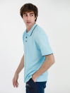 Men's Sky Blue Tipping Polo Shirt