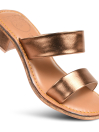 Women’s Talise Gold Brown Strappy Leather Heeled Slides