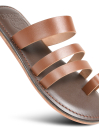 Women Brown Renz Strappy Leather Slides