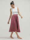 Women's Dusty Rose Flared Midi Skirt
