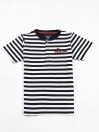 Little Boys' Black and White Lining Polo Shirt
