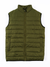 Men Olive/Brown Sleeveless Puffer Gilet Jackets - Pack of 2