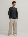 Men's Oatmeal Fleece Relaxed Fit Pants