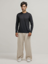 Men's Oatmeal Fleece Relaxed Fit Pants