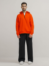 Men's Orange Fleece Oversized Hoodie