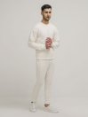 Men's Cream White Luxe Stretch Sweatshirt