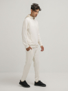 Men's Cream White Luxe Stretch Hoodie Set