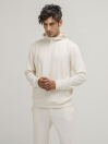Men's Cream White Luxe Stretch Hoodie Set