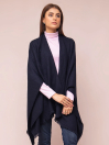 Women Navy Blue Cape Shawl