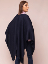 Women Navy Blue Cape Shawl