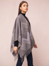Women Gray Cape Shawl