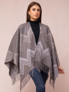Women Gray Cape Shawl