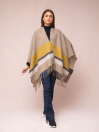 Women Skin & Mustard Cape Shawl