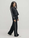 Women's Black Luxe Stretch Cropped Set