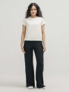 Women's Black Luxe Stretch Flare Pants