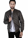 Men’s Olive Bomber Style Quilted Puffer Jacket