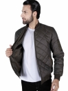 Men’s Olive Bomber Style Quilted Puffer Jacket