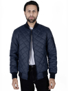 Men’s Navy Blue Bomber Style Quilted Puffer Jacket