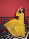 Women Mustard  Party Wear/Wedding Stitched Maxi