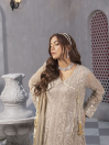 Women Beige Party Wear/Wedding Stitched Angrakha