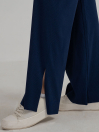 Women's Navy Blue Ribbed Pants
