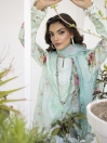 Women Mint Bloom Unstitched Three PCs Suit