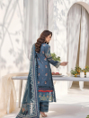 Women Symphony of Dawn Space Blue 3 PCs Unstitched Suit
