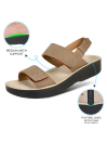 Women Khaki Strappy Arch Support Sandals