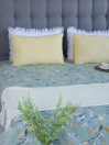 Tropicana 3-Piece Bedsheet Set – King Size | Pastel Green Botanical Print with Soft Yellow Pillow Covers – SEJ Home