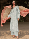 Women Solid Sky Blue Co-Ord Set - Clairo