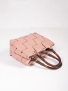 Women Blush Pink Woven Handbag