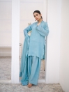 Women Cyan Farshi Shalwar Set