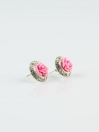 Classic Silver Colorful Flower Earrings
