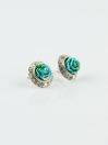 Classic Silver Colorful Flower Earrings