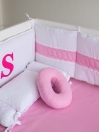 Pink/White 10 Pcs Cot Bedding Sets- BABE