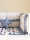 Blue/White 10 Pcs Cot Bedding Sets