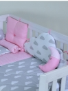 Pink/Grey 10 Pcs Cot Bedding Sets