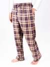 Beige and Red Check Flannel Relaxed fit Pajamas for Winter