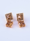 Gold Plated Zircon Square Earrings